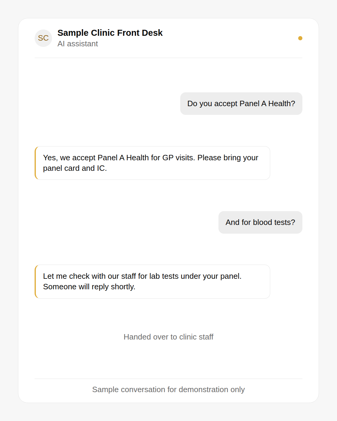 Panel and Payment Desk answering a panel question